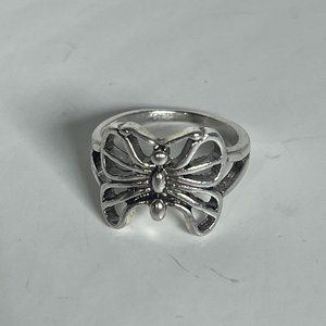 Y2K Silver Butterfly Ring